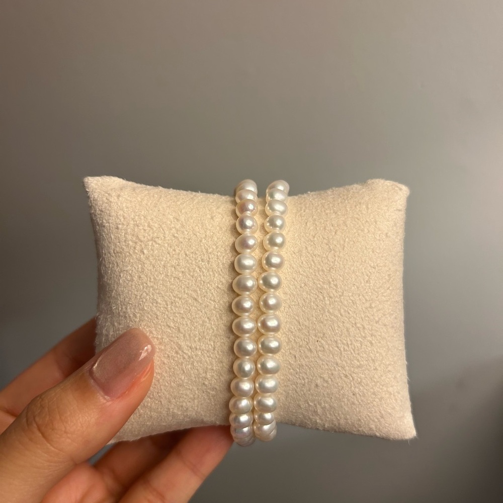 5-5.5mm freshwater pearls bracelet with S925 silver clasp